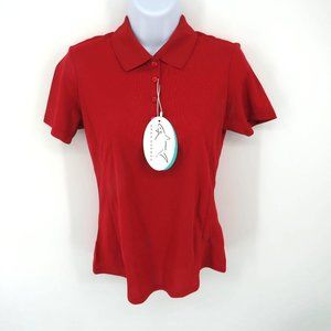 Greg Norman Womens Red Princess Seam Polo Shirt Top XS NWT $45